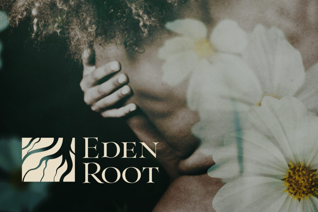 Natural cosmetics brand identity — Eden Root. Where Beauty Blooms.